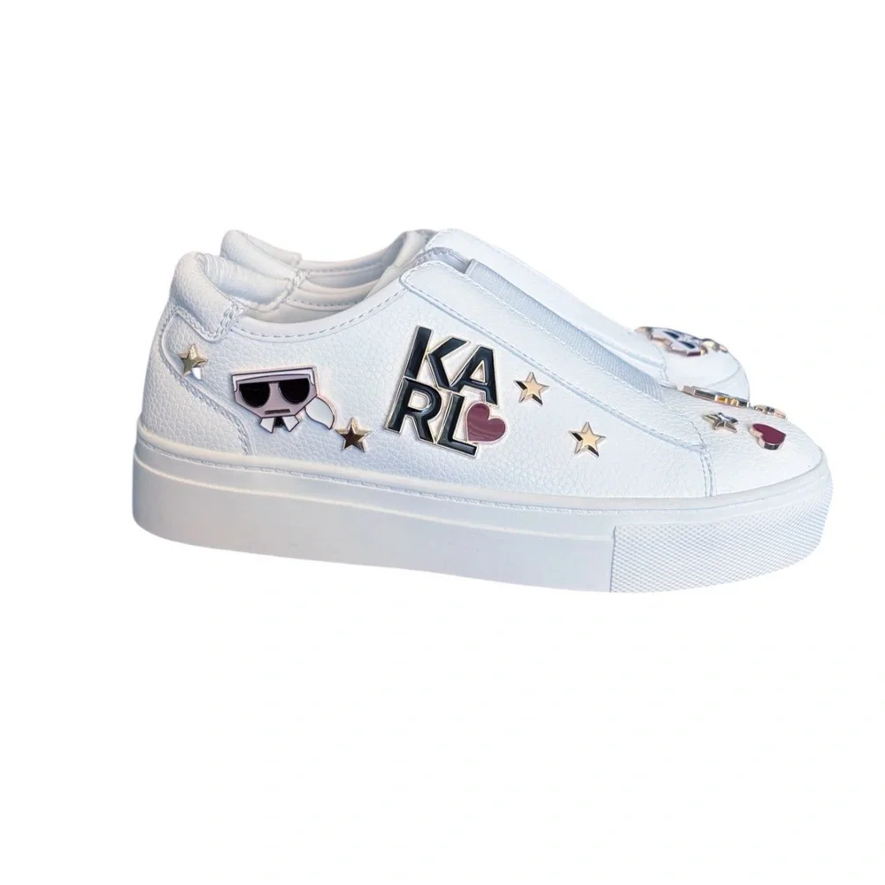 New Karl Lagerfeld Paris Caitie slip-on sneakers in bright‎ white